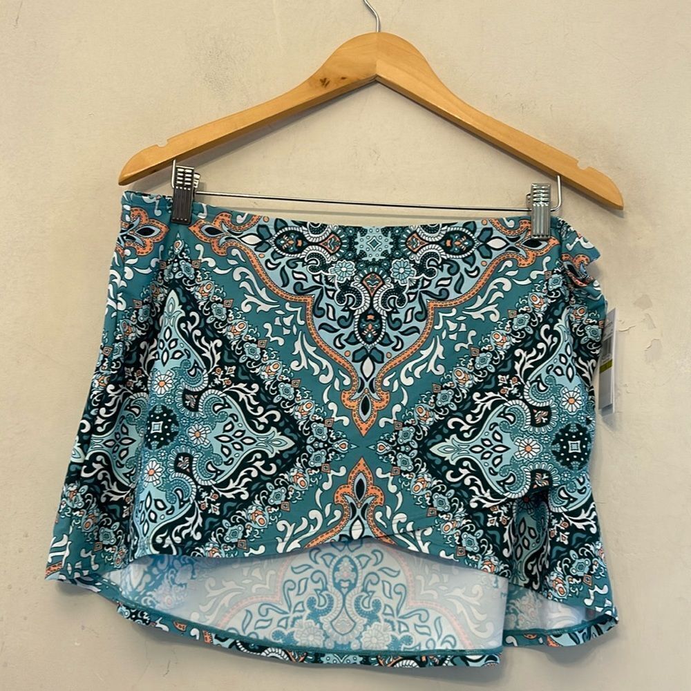Jantzen ocean depth teal paisley swim cover up Size 14 New